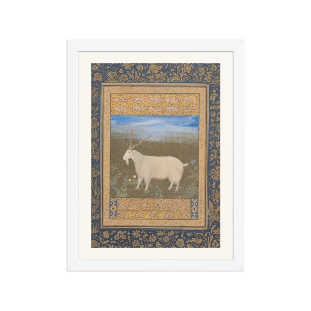 Ladakhi Mountain Goat – Jahangir Period Album Folio – Restored Mughal Wall Art — view 6