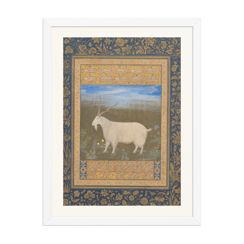 Ladakhi Mountain Goat – Jahangir Period Album Folio – Restored Mughal Wall Art — view 3