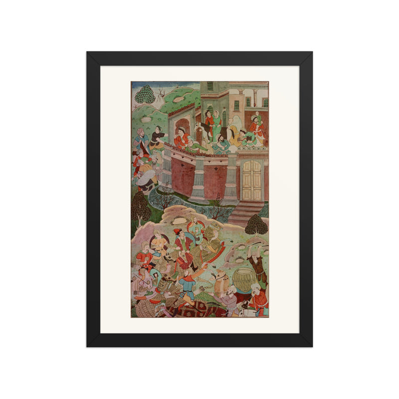 Arik Buka Defeats Alghu — Jami al-Tavarikh | Restored Mughal Wall Art