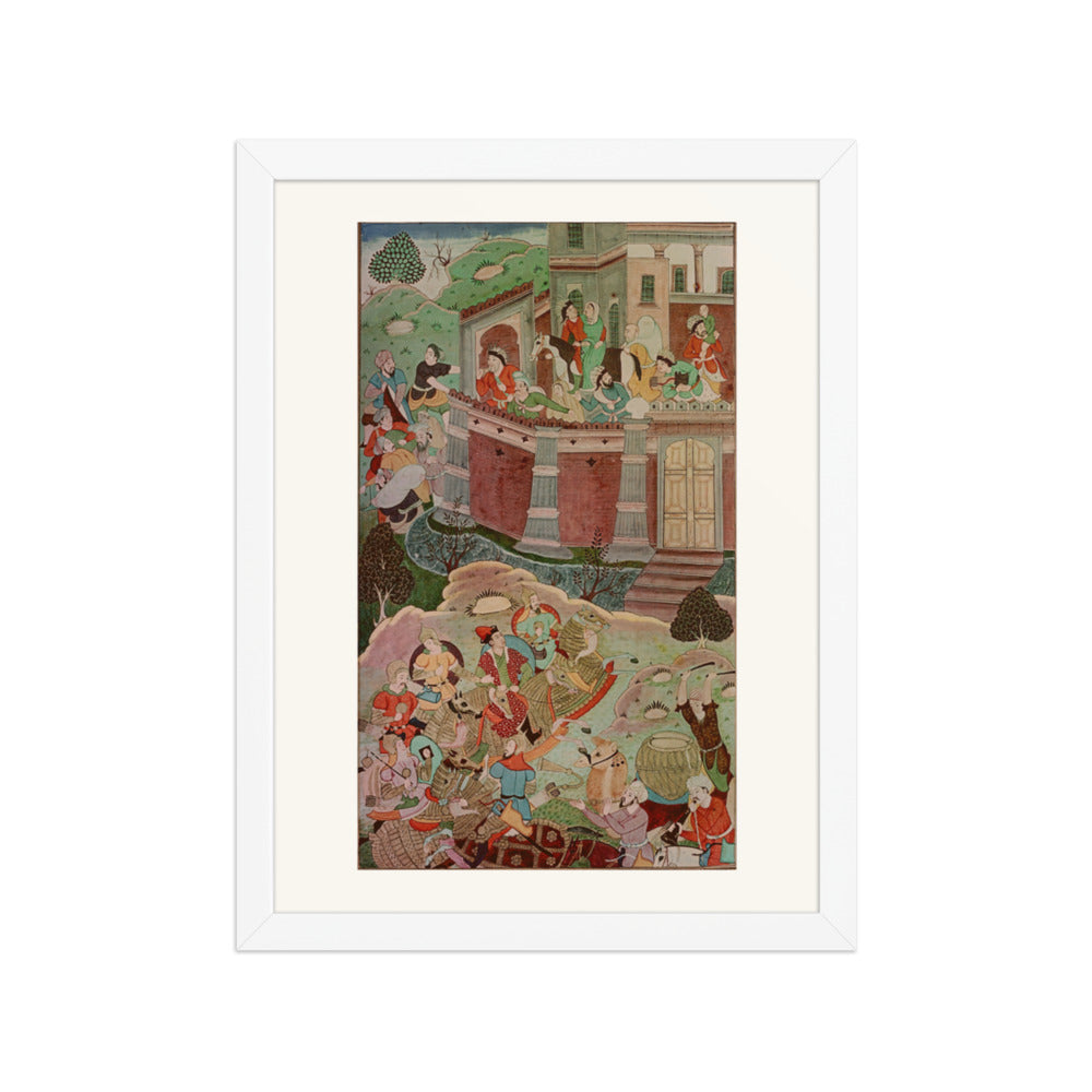Arik Buka Defeats Alghu — Jami al-Tavarikh | Restored Mughal Wall Art — view 3