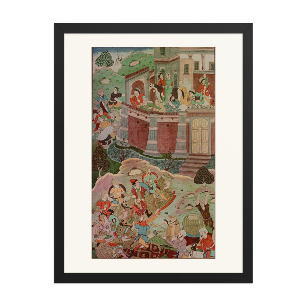 Arik Buka Defeats Alghu — Jami al-Tavarikh | Restored Mughal Wall Art — view 4