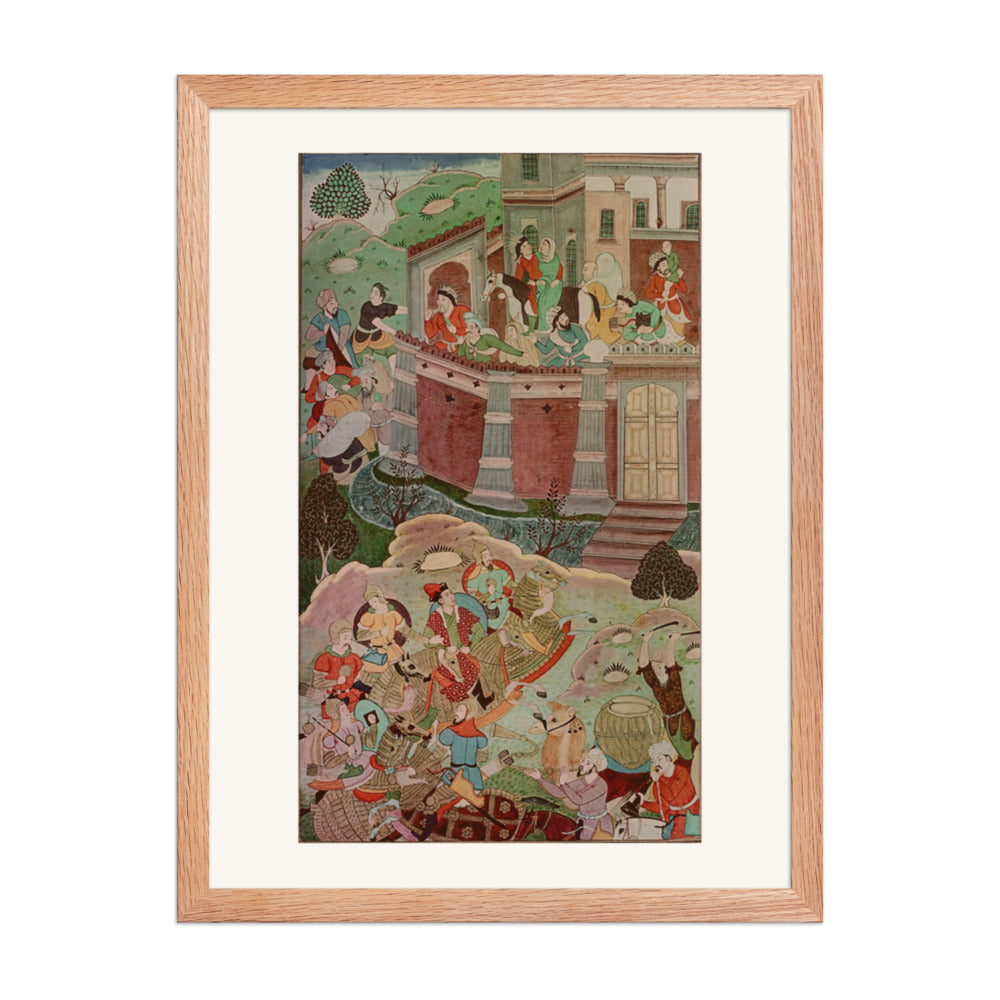 Arik Buka Defeats Alghu — Jami al-Tavarikh | Restored Mughal Wall Art — view 5