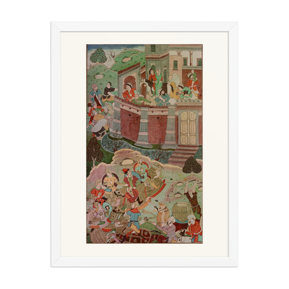 Arik Buka Defeats Alghu — Jami al-Tavarikh | Restored Mughal Wall Art — view 6