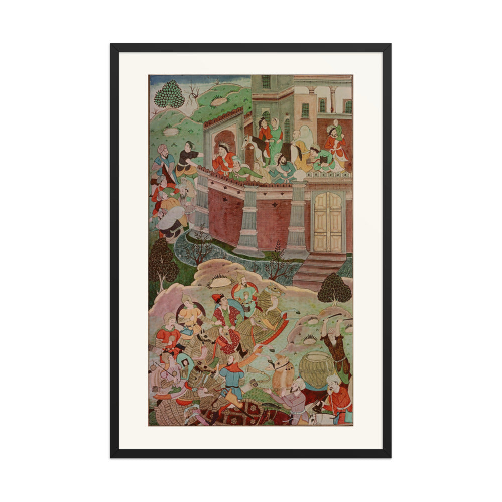Arik Buka Defeats Alghu — Jami al-Tavarikh | Restored Mughal Wall Art — view 7