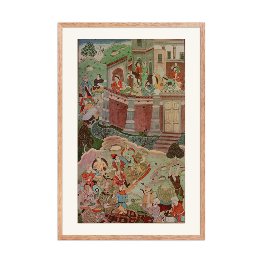 Arik Buka Defeats Alghu — Jami al-Tavarikh | Restored Mughal Wall Art — view 8