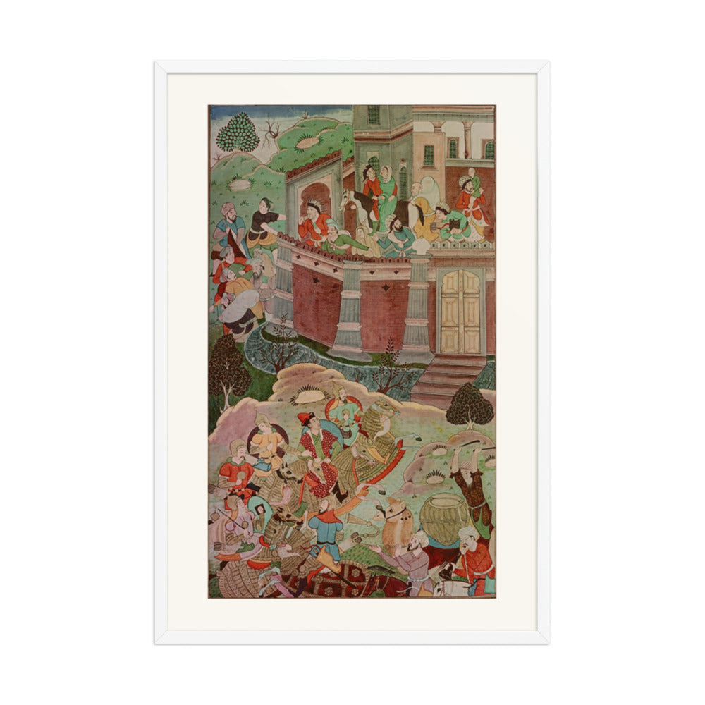 Arik Buka Defeats Alghu — Jami al-Tavarikh | Restored Mughal Wall Art — view 9
