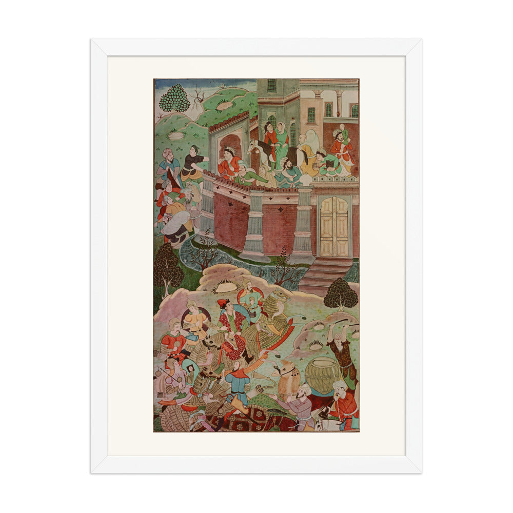 Arik Buka Defeats Alghu — Jami al-Tavarikh | Restored Mughal Wall Art — view 5