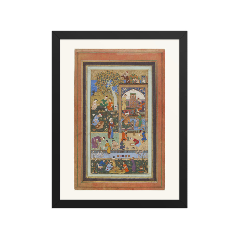 A School Scene by Mir Sayyid Ali | Restored Persianate Wall Art — view 2