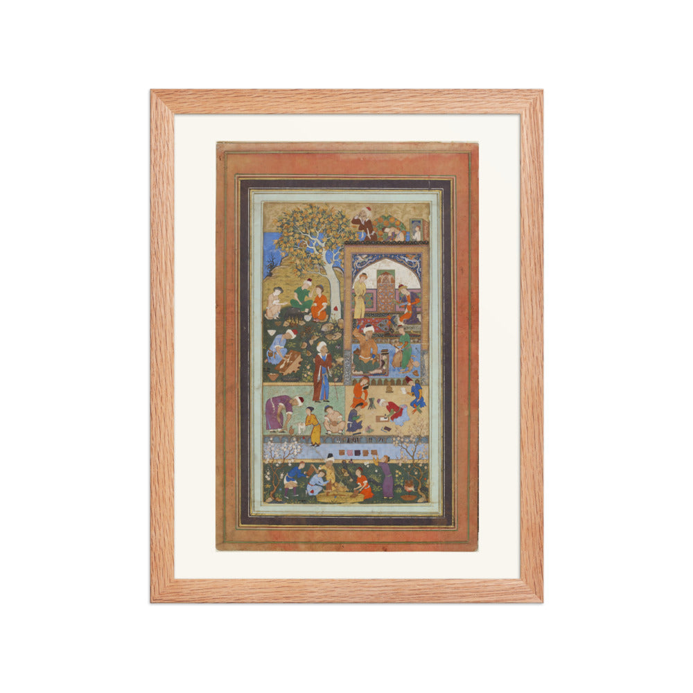 A School Scene by Mir Sayyid Ali | Restored Persianate Wall Art — view 4