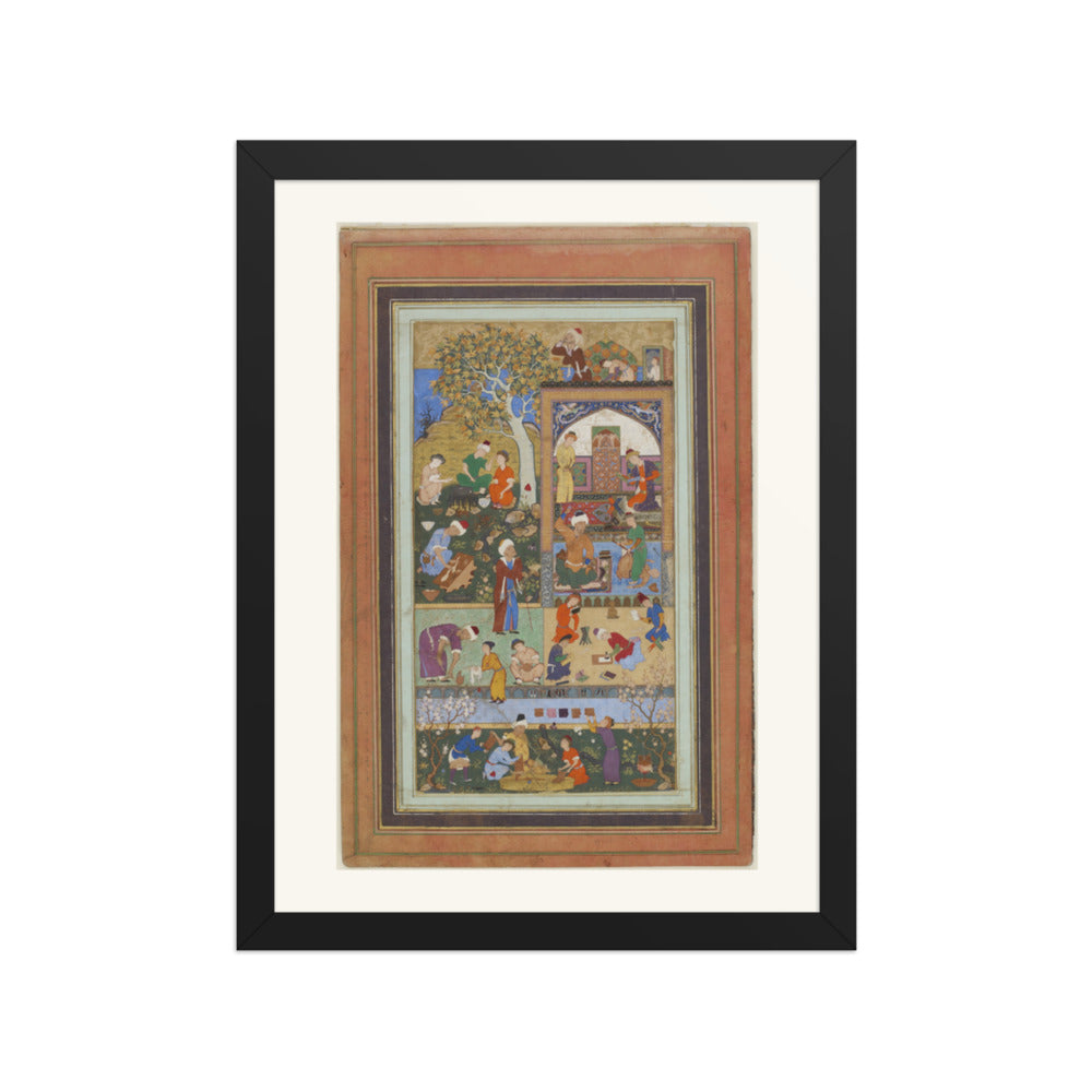 A School Scene, by Mir Sayyid 'Ali | Restored Persian Miniature — view 2