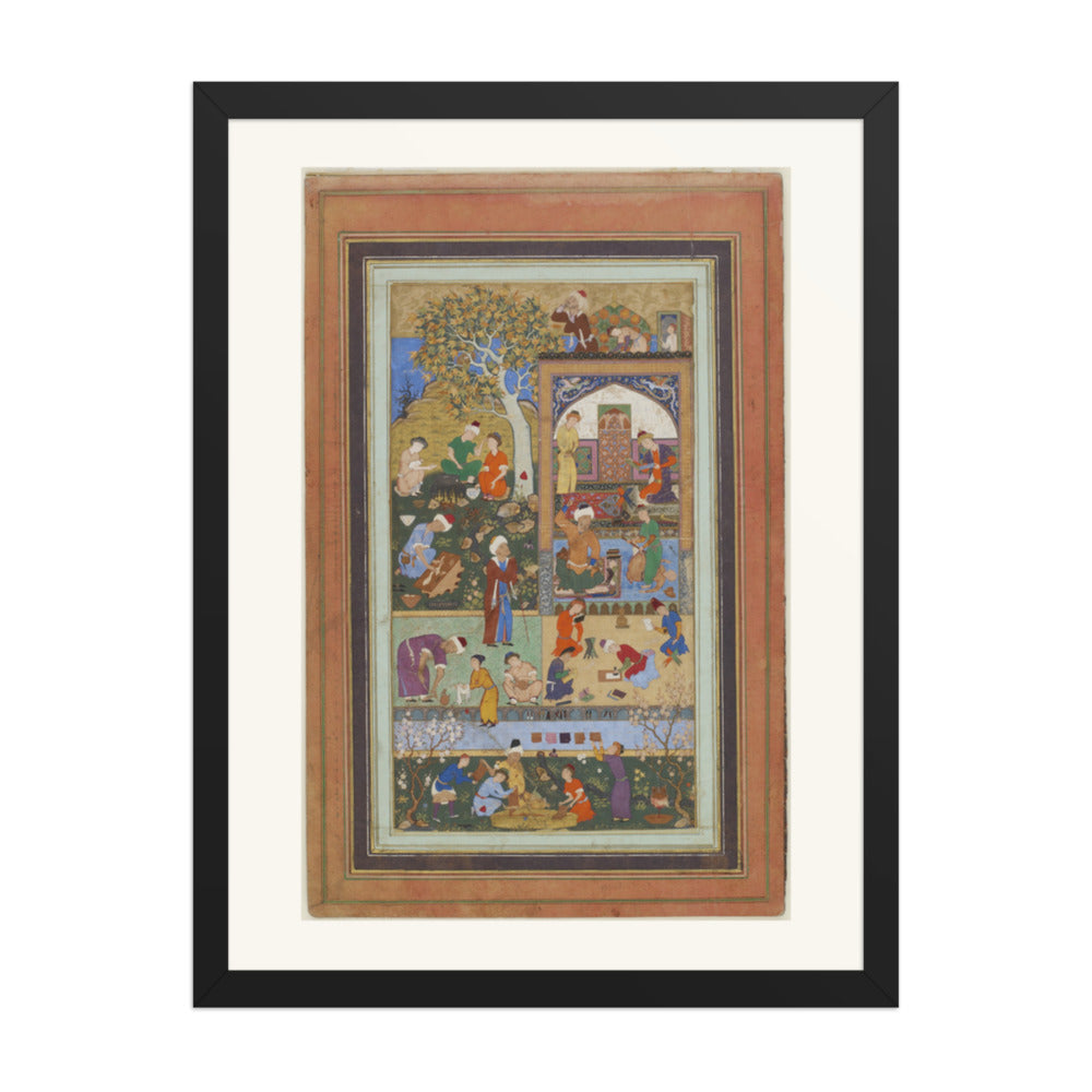 A School Scene, by Mir Sayyid 'Ali | Restored Persian Miniature — view 1