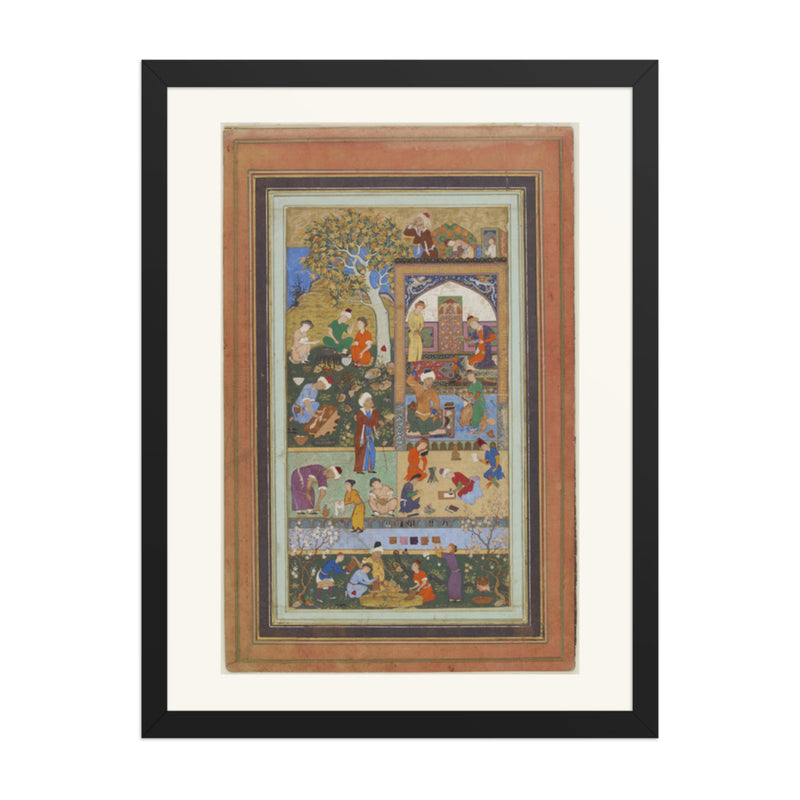 A School Scene, by Mir Sayyid 'Ali | Restored Persian Miniature