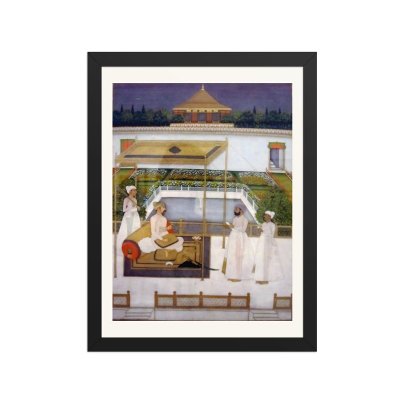 Nawab Asaf-ud-Daula in a Garden Pavilion, Awadh School circa 1750-1800 — Restored Mughal Wall Art