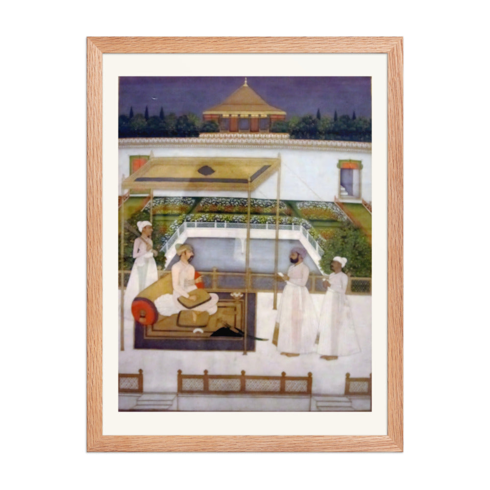 Nawab Asaf-ud-Daula in a Garden Pavilion, Awadh School circa 1750-1800 — Restored Mughal Wall Art — view 5