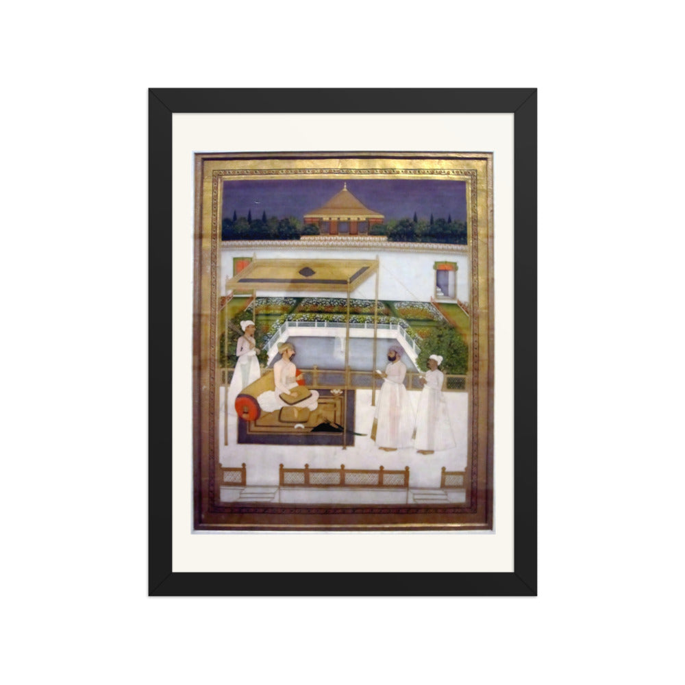 Nawab Asaf-ud-Daula in a Garden Pavilion, Awadh School circa 1750-1800 — Restored Mughal Wall Art — view 4
