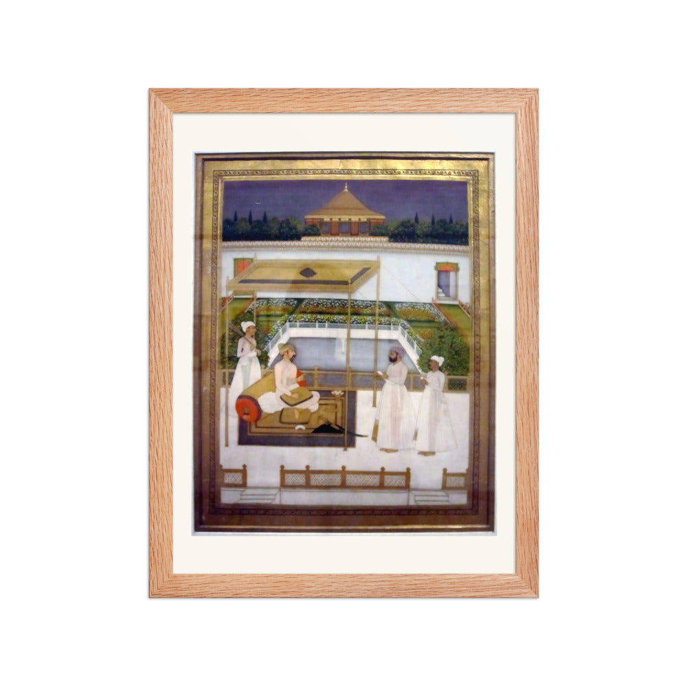 Nawab Asaf-ud-Daula in a Garden Pavilion, Awadh School circa 1750-1800 — Restored Mughal Wall Art — view 5