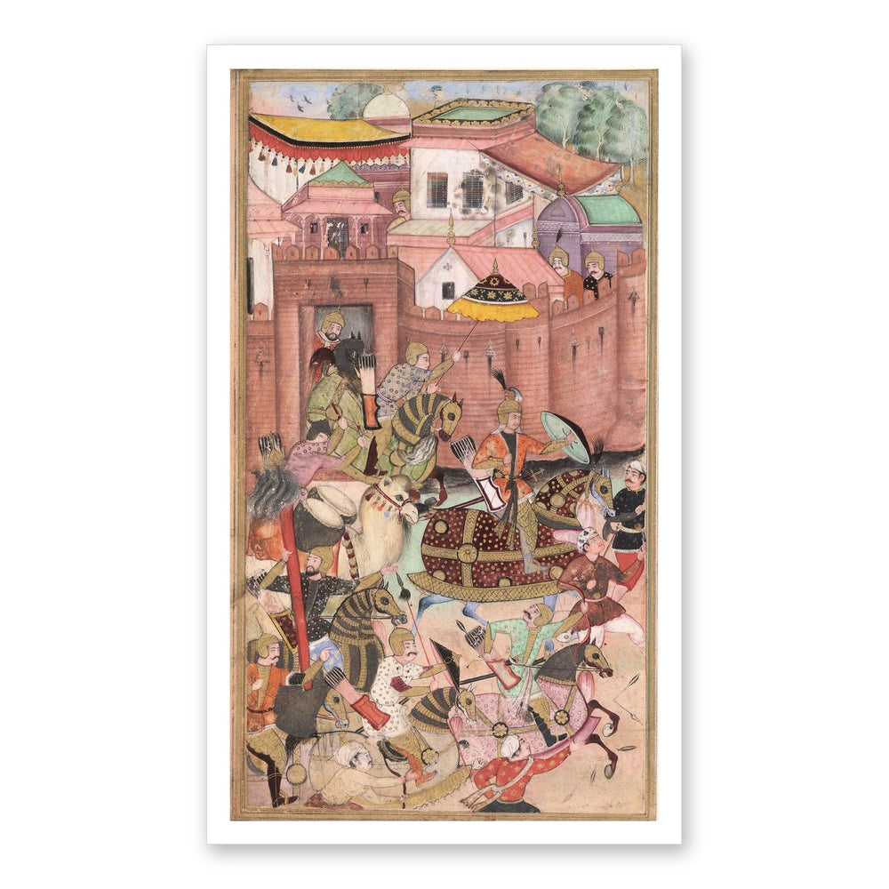 Babur Emerges from Khwaja Didar Fort – Imperial Baburnama Manuscript, c.1590 – Restored Mughal Wall Art — view 7