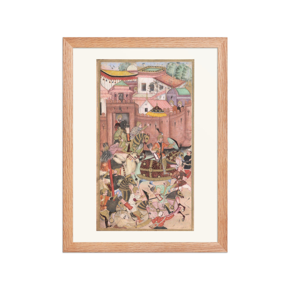 Babur Emerges from Khwaja Didar Fort – Imperial Baburnama Manuscript, c.1590 – Restored Mughal Wall Art — view 4