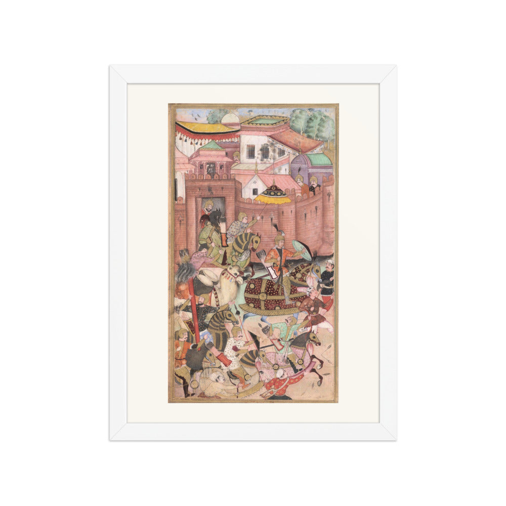 Babur Emerges from Khwaja Didar Fort – Imperial Baburnama Manuscript, c.1590 – Restored Mughal Wall Art — view 6