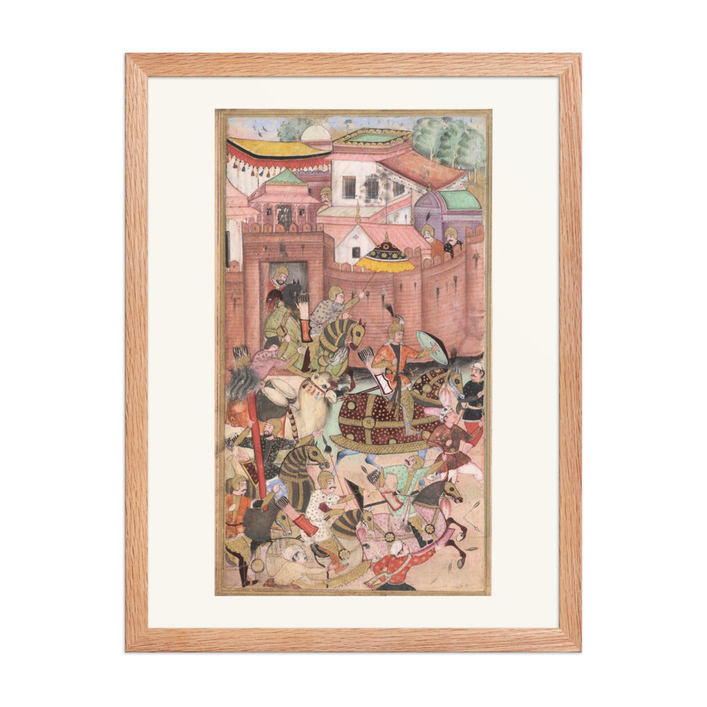 Babur Emerges from Khwaja Didar Fort – Imperial Baburnama Manuscript, c.1590 – Restored Mughal Wall Art — view 3