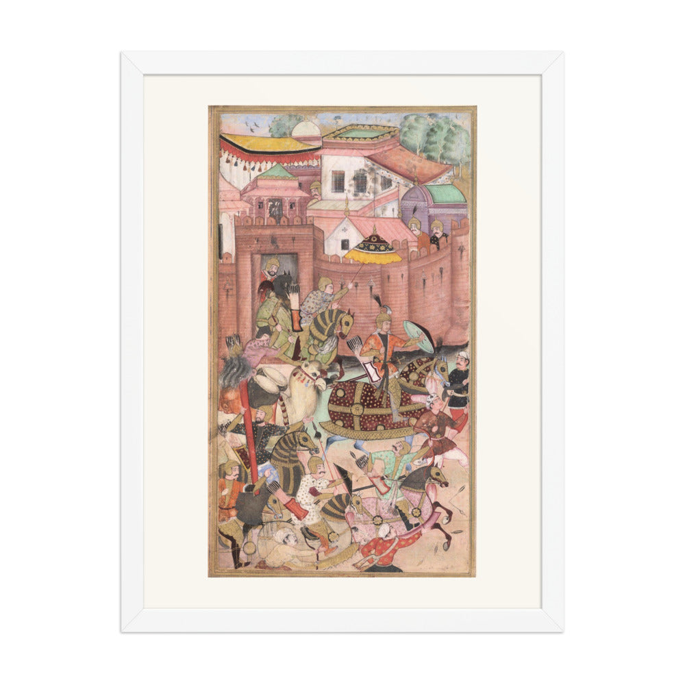 Babur Emerges from Khwaja Didar Fort – Imperial Baburnama Manuscript, c.1590 – Restored Mughal Wall Art — view 5