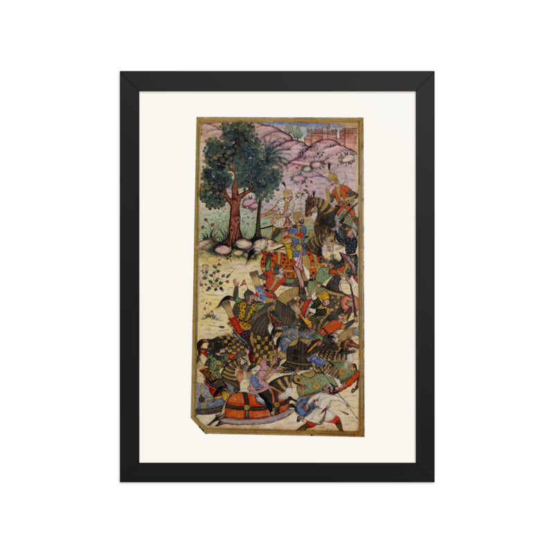 Babur Drives the Uzbeks Toward Samarkand | Restored Mughal Wall Art