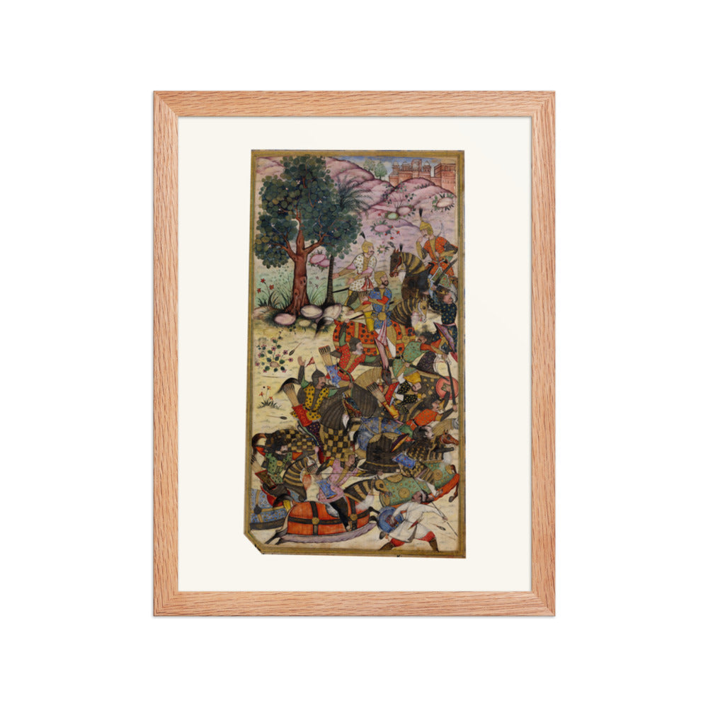 Babur Drives the Uzbeks Toward Samarkand | Restored Mughal Wall Art — view 2