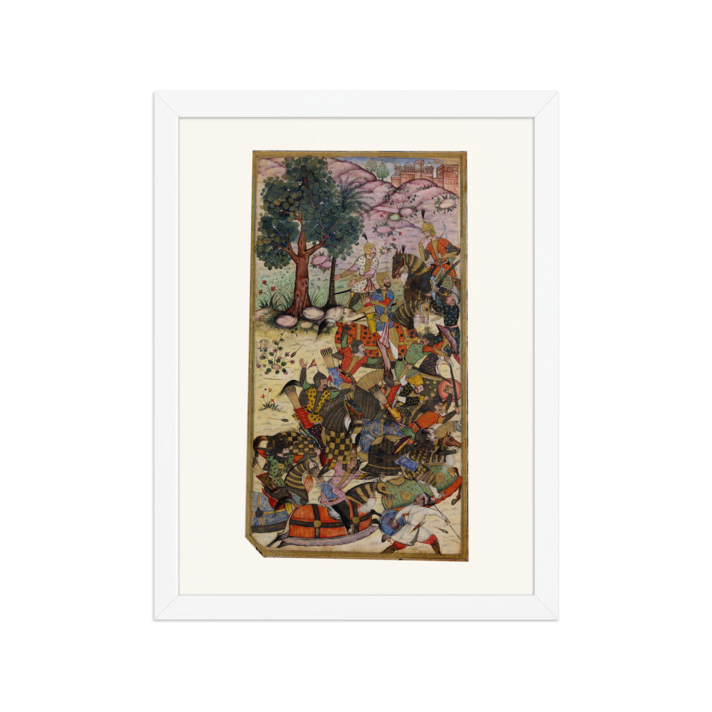 Babur Drives the Uzbeks Toward Samarkand | Restored Mughal Wall Art — view 3