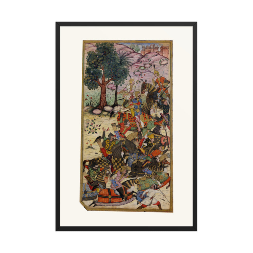 Babur Drives the Uzbeks Toward Samarkand | Restored Mughal Wall Art — view 7