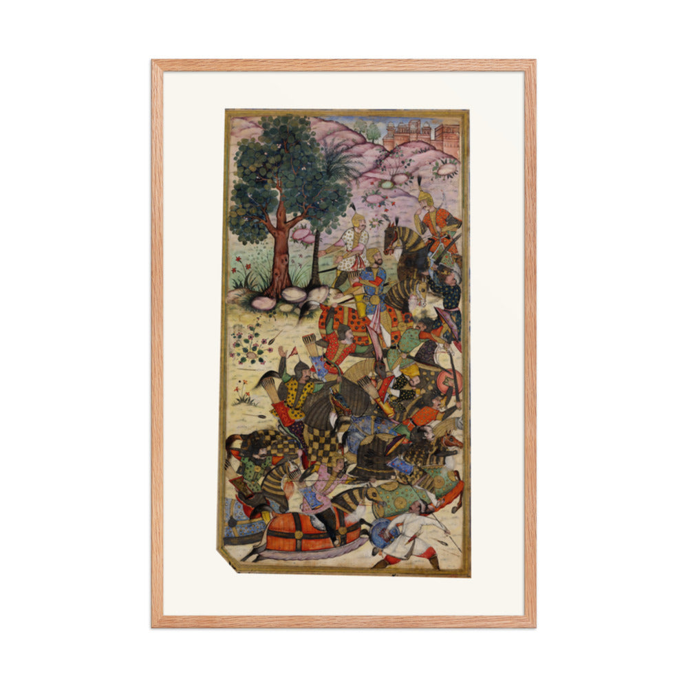 Babur Drives the Uzbeks Toward Samarkand | Restored Mughal Wall Art — view 8