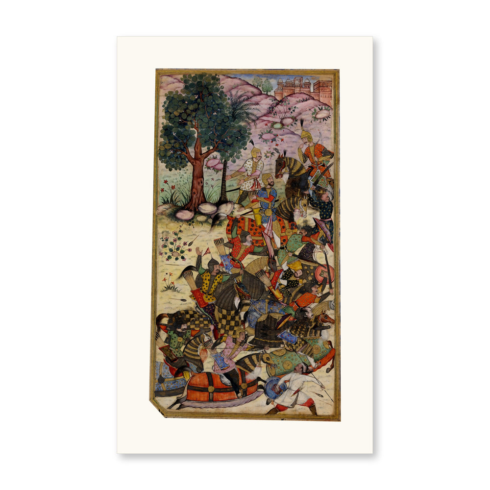 Babur Drives the Uzbeks Toward Samarkand | Restored Mughal Wall Art — view 10