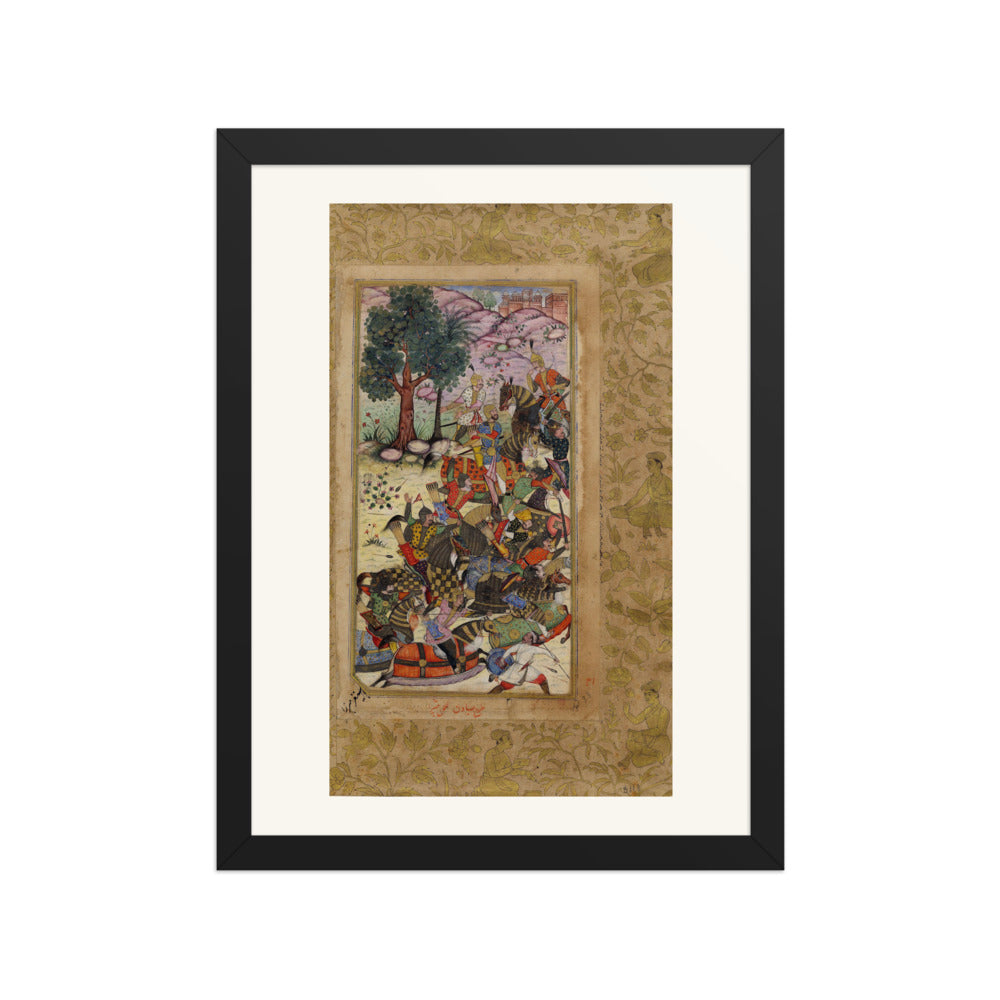 Babur Drives the Uzbeks Toward Samarkand | Restored Mughal Wall Art — view 2