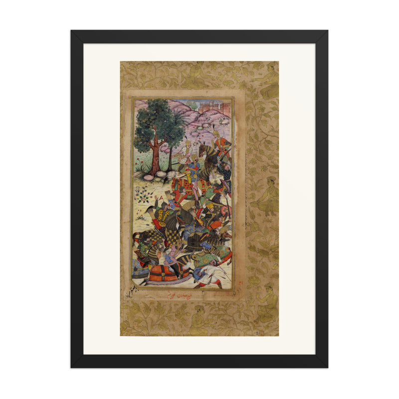 Babur Drives the Uzbeks Toward Samarkand | Restored Mughal Wall Art