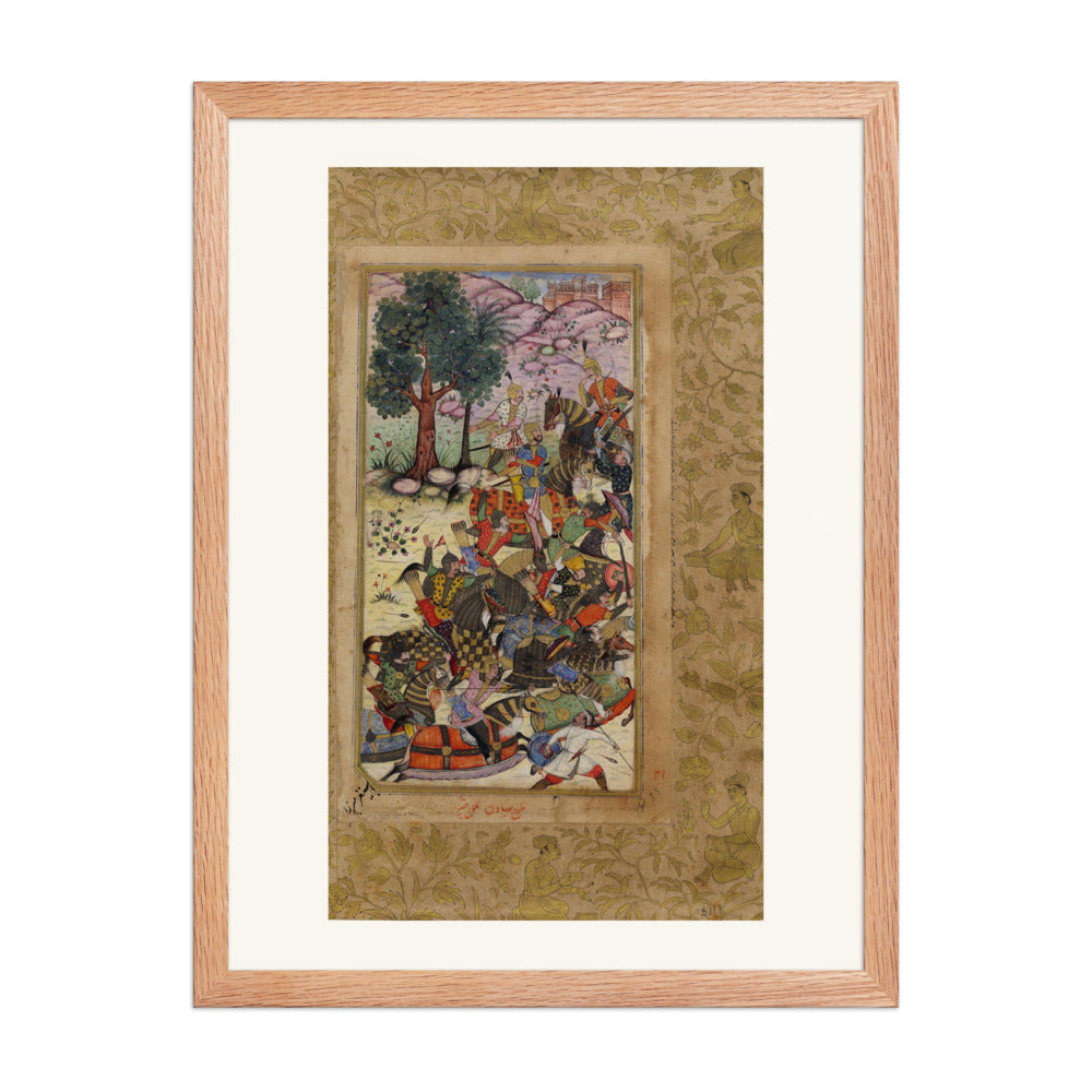 Babur Drives the Uzbeks Toward Samarkand | Restored Mughal Wall Art — view 3