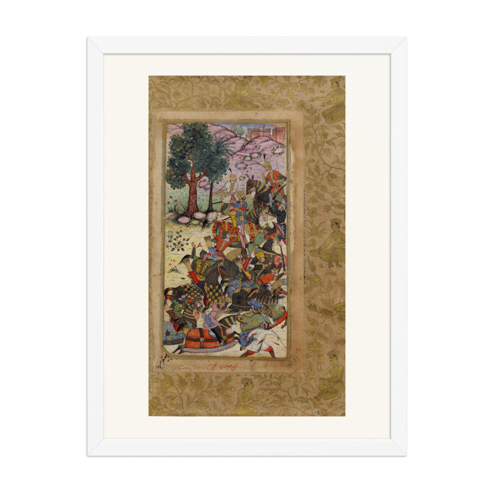 Babur Drives the Uzbeks Toward Samarkand | Restored Mughal Wall Art — view 5