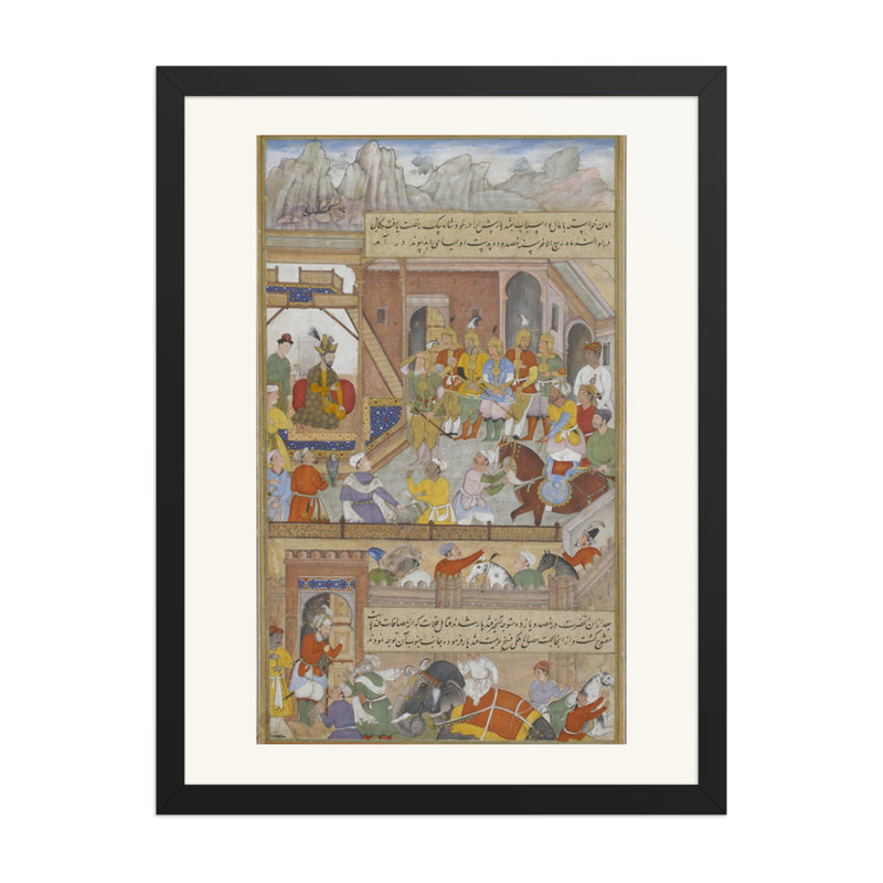 Babur's Triumph at Kabul — Restored Mughal Wall Art