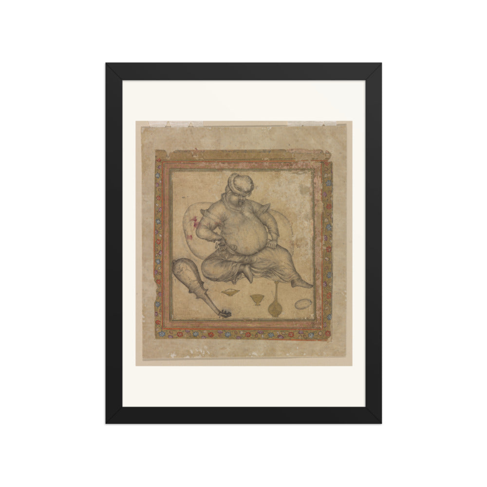 A Seated European, by Basawan | Restored Mughal Wall Art — view 2