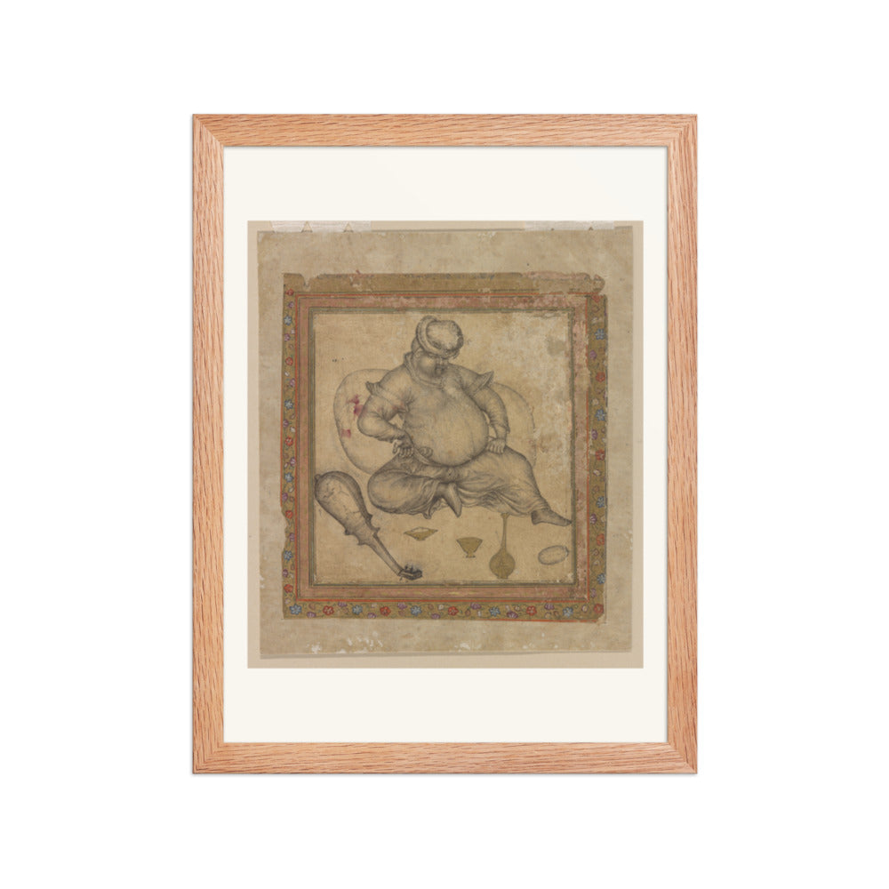 A Seated European, by Basawan | Restored Mughal Wall Art — view 4