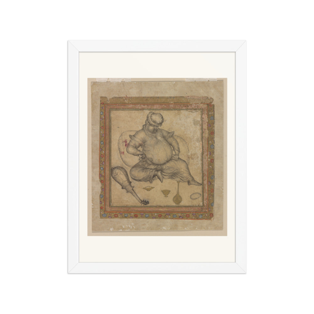 A Seated European, by Basawan | Restored Mughal Wall Art — view 6