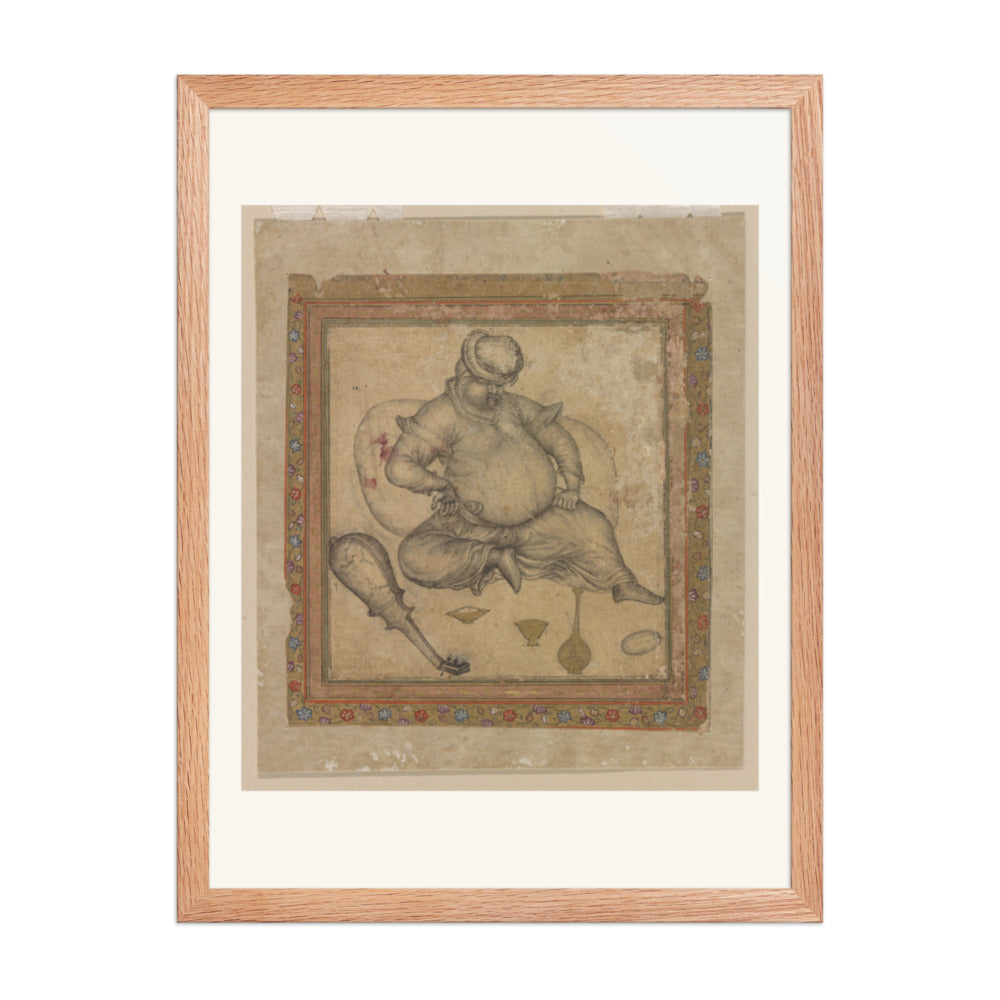 A Seated European, by Basawan | Restored Mughal Wall Art — view 3