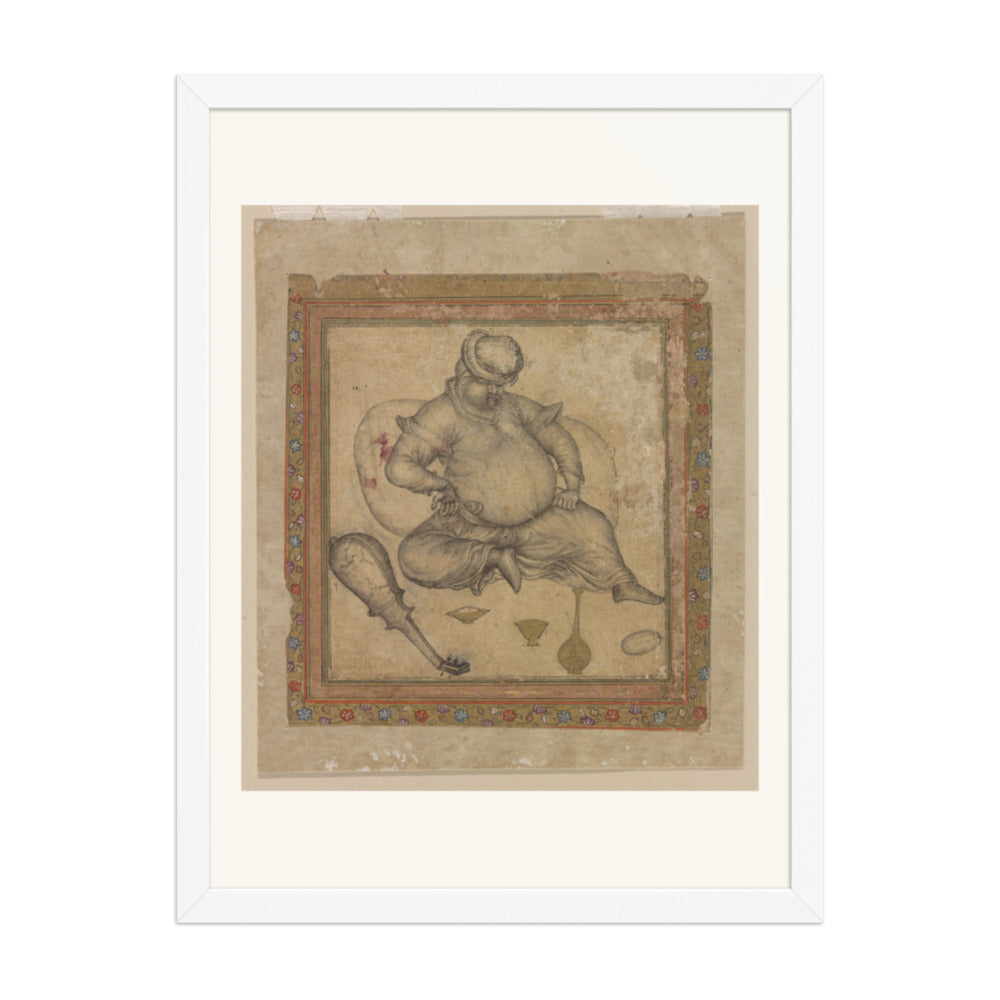 A Seated European, by Basawan | Restored Mughal Wall Art — view 5