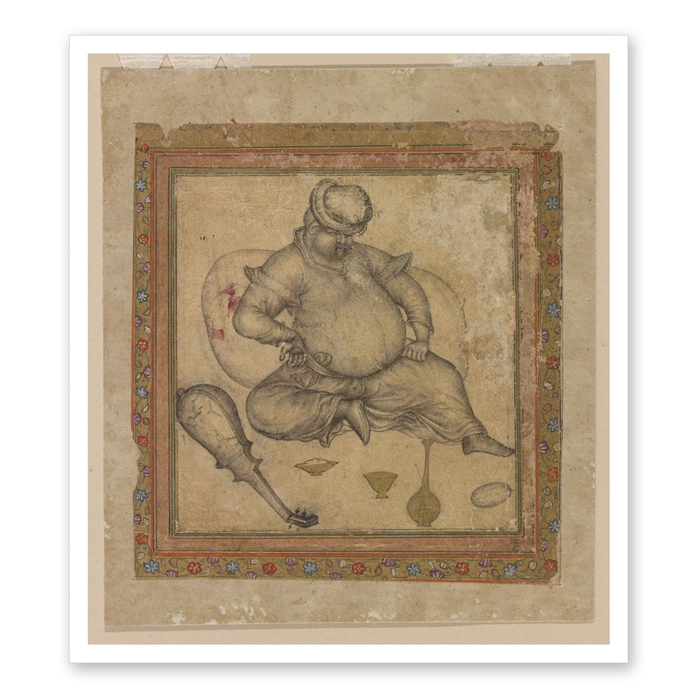 A Seated European, by Basawan | Restored Mughal Wall Art — view 7
