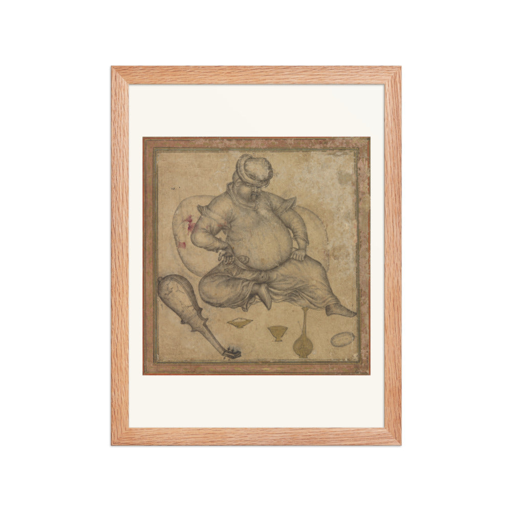 A Seated European, by Basawan | Restored Mughal Wall Art — view 2