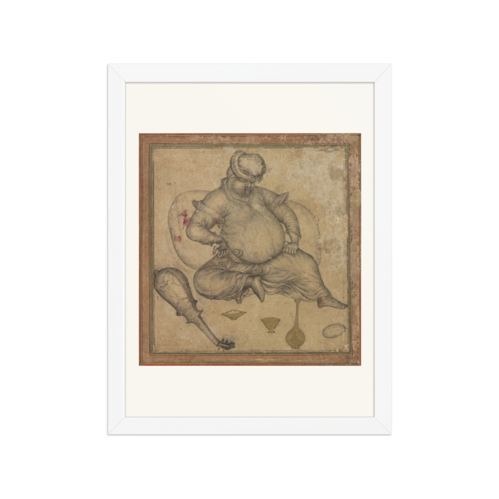 A Seated European, by Basawan | Restored Mughal Wall Art — view 3
