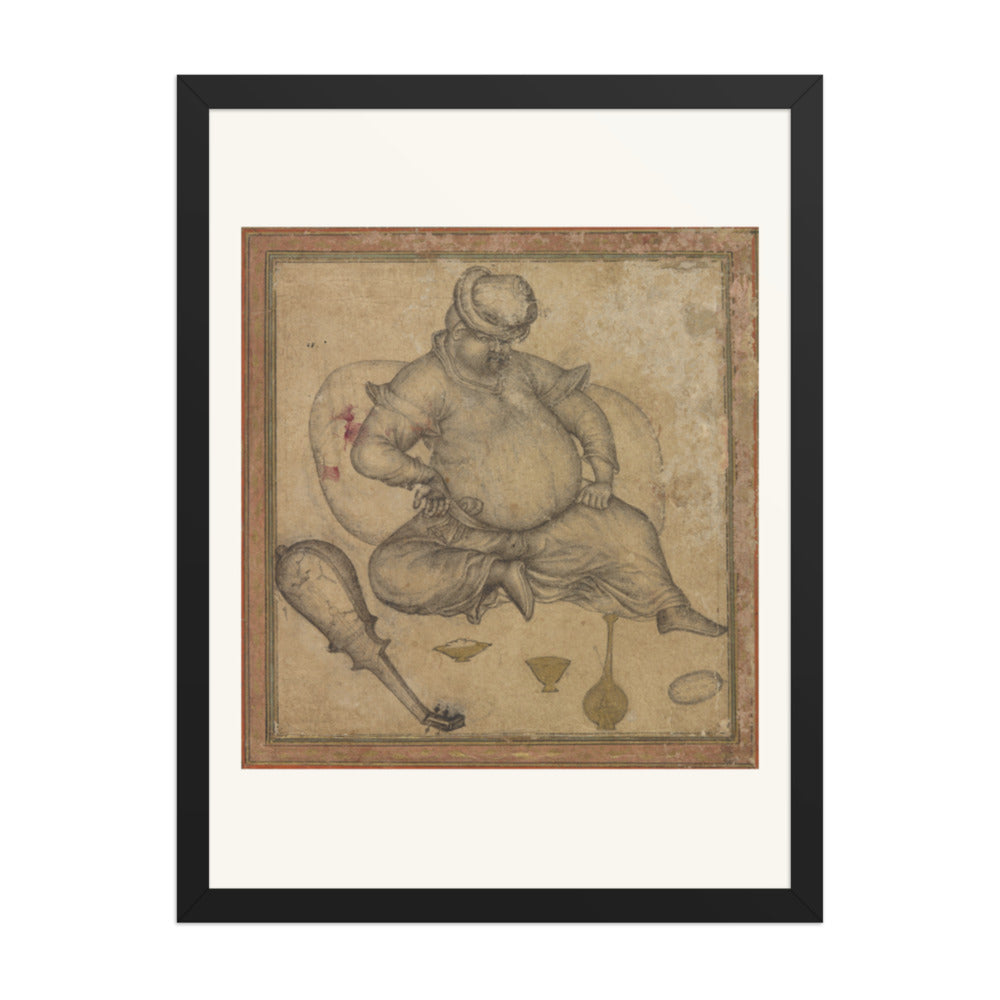 A Seated European, by Basawan | Restored Mughal Wall Art — view 4