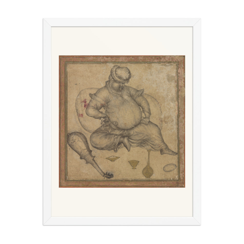 A Seated European, by Basawan | Restored Mughal Wall Art — view 6