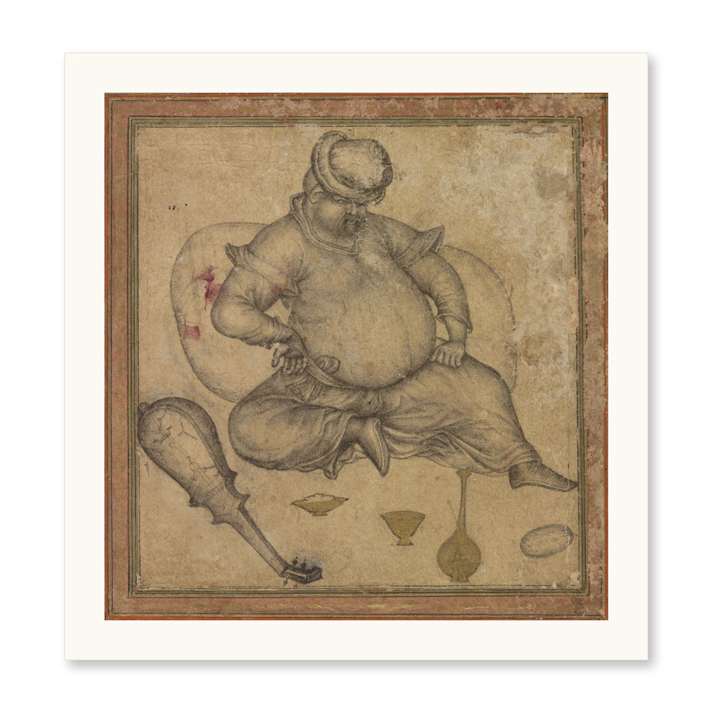 A Seated European, by Basawan | Restored Mughal Wall Art — view 7