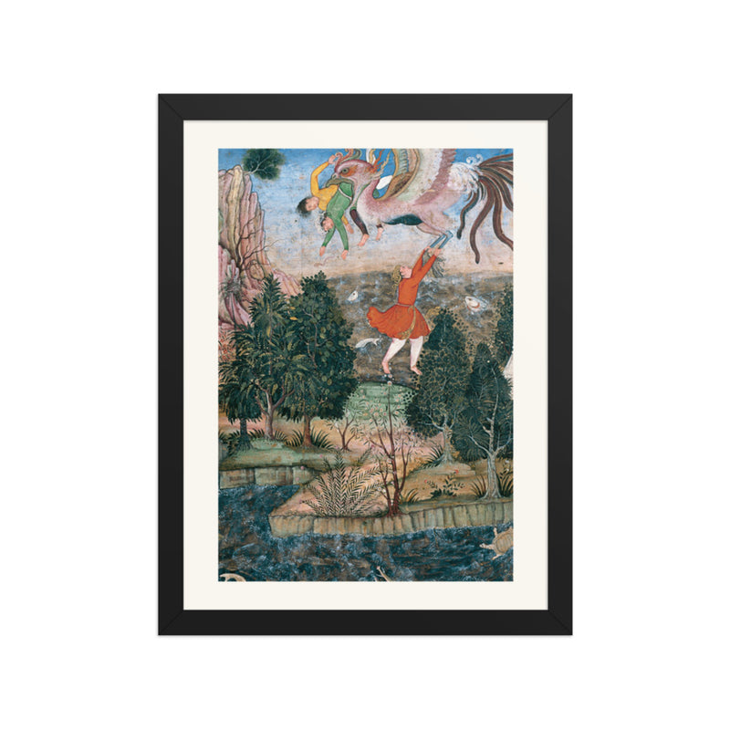 The Flight of the Simurgh by Basawan | Restored Mughal Wall Art