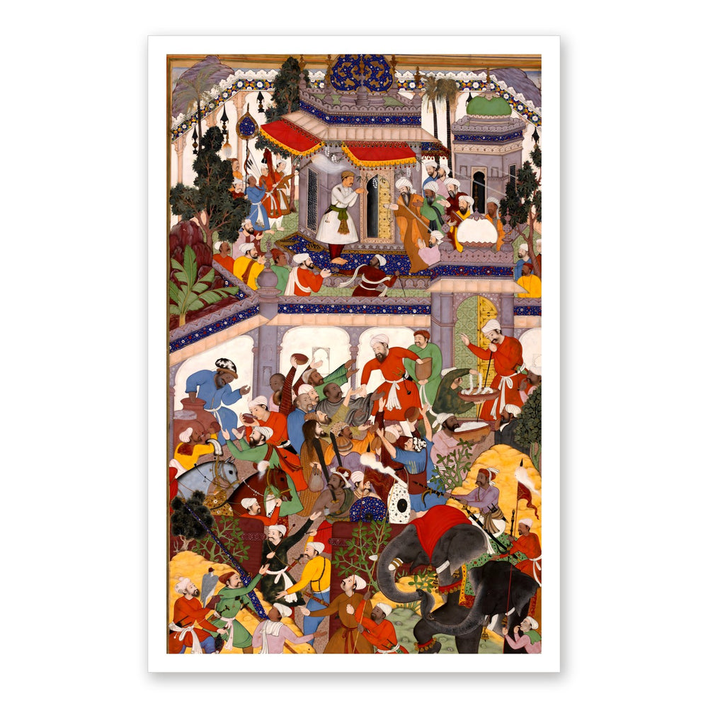 Akbar Visits the Tomb of Khwaja Mu'in ad-Din Chishti at Ajmer | Restored Mughal Wall Art — view 7