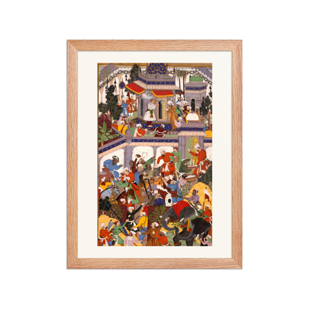 Akbar Visits the Tomb of Khwaja Mu'in ad-Din Chishti at Ajmer | Restored Mughal Wall Art — view 2